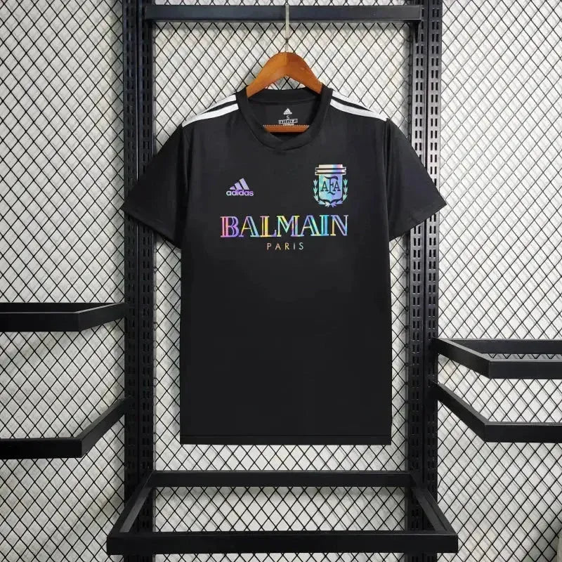 Camisa Argentina BALMAIN 24/25 - Torcedor Masculina Refletiva Preta - Netmantos