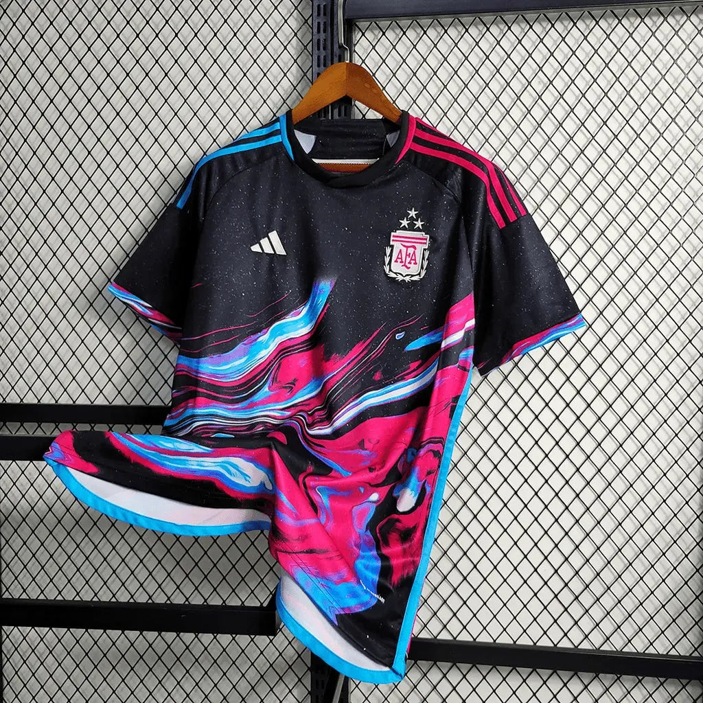 Camisa Argentina Edição Comemorativa 23/24 - Torcedor Masculina Preta e Roxa - Netmantos