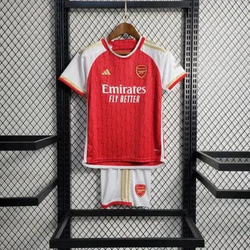 Camisa Arsenal Home 23/24 - Torcedor Infantil Vermelha e Dourada - Netmantos
