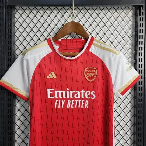 Camisa Arsenal Home 23/24 - Torcedor Infantil Vermelha e Dourada - Netmantos