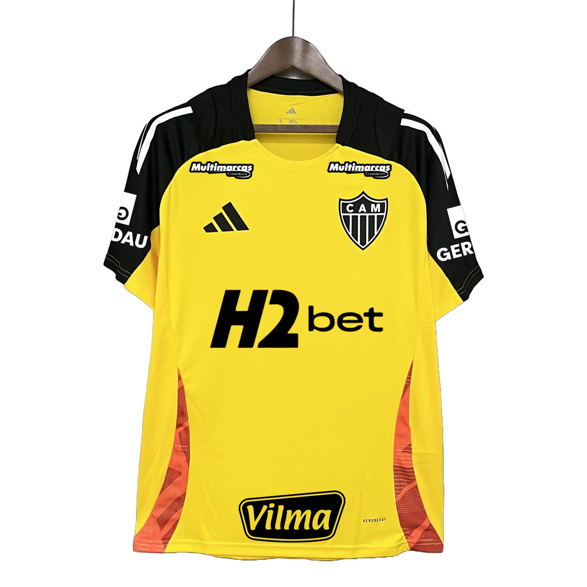 Camisa Atlético Mineiro Treino 25/26 - Torcedor Masculina Amarela + Patrocínios - Netmantos