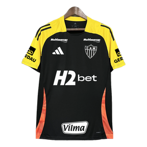 Camisa Atlético Mineiro Treino 25/26 - Torcedor Masculina Preta + Patrocínios - Netmantos