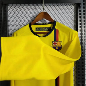 Camisa Barcelona Away Retrô 2008/09 - Torcedor Masculina Amarela Manga Longa - Netmantos