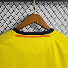 Camisa Barcelona Away Retrô 2008/09 - Torcedor Masculina Amarela Manga Longa - Netmantos