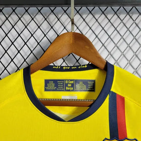 Camisa Barcelona Away Retrô 2008/09 - Torcedor Masculina Amarela Manga Longa - Netmantos