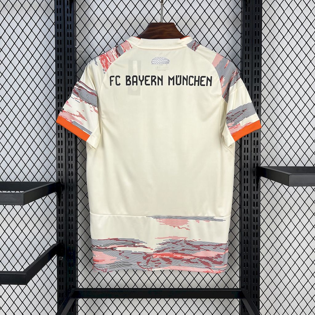 Bayern Munich Away Shirt 25/26 - Men's White and Orange Fan Shirt
