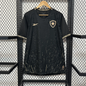 Camisa Bota Fogo Away 24/25 - Torcedor Masculina Preta e Dourada + Patrocínios - Netmantos