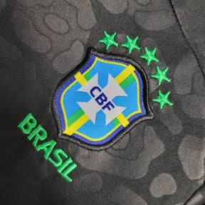 Camisa Brasil Leopardo 22/23 - Torcedor Infantil Preta e Verde - Netmantos