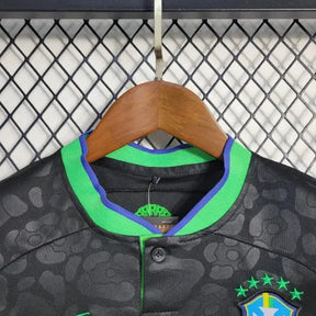 Camisa Brasil Leopardo 22/23 - Torcedor Infantil Preta e Verde - Netmantos