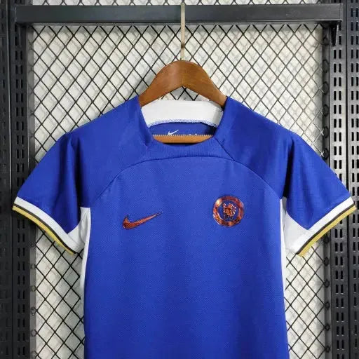 Camisa Chelsea Home 23/24 - Torcedor Infantil Azul Refletiva - Netmantos