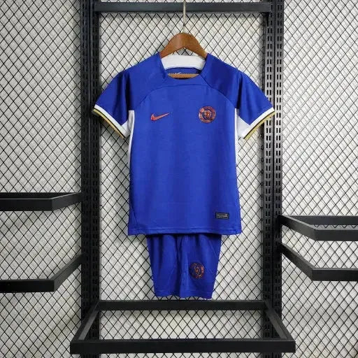 Camisa Chelsea Home 23/24 - Torcedor Infantil Azul Refletiva - Netmantos