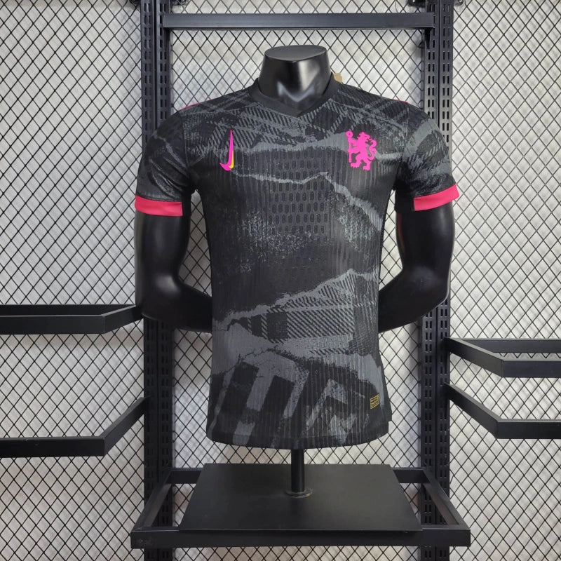 Chelsea Third Away Shirt 24/25 - Mens Player Black &amp; Pink