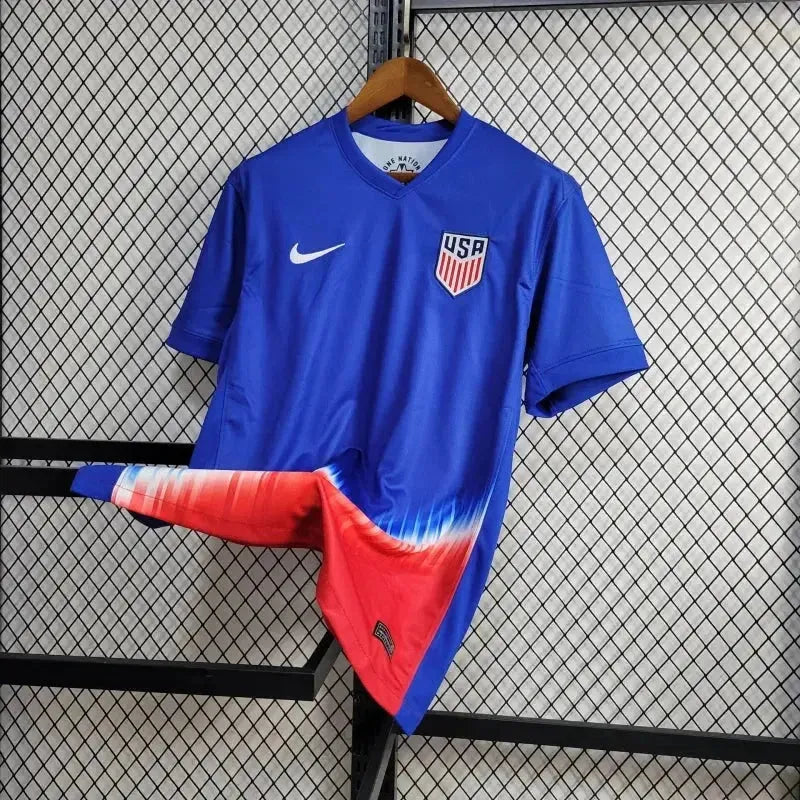 Camisa EUA Away 24/25 - Torcedor Masculina Azul e Vermelha - Netmantos