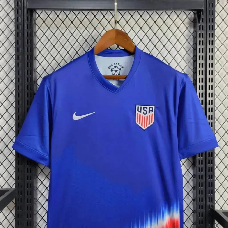 Camisa EUA Away 24/25 - Torcedor Masculina Azul e Vermelha - Netmantos