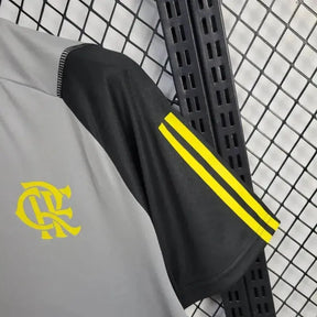 Camisa Flamengo Treino 24/25 - Torcedor Masculina Cinza, Amarela e Preta - Netmantos
