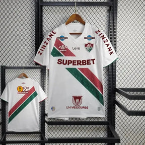Camisa Fluminense Away 24/25 - Torcedor Masculina Branca + Patches Libertadores + Patrocínios - Netmantos