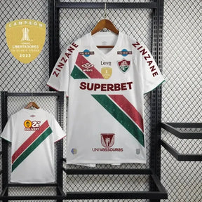 Camisa Fluminense Away 24/25 - Torcedor Masculina Branca + Patches Libertadores + Patrocínios - Netmantos