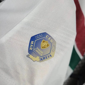 Camisa Fluminense Away 24/25 - Torcedor Masculina Branca + Patches Libertadores + Patrocínios - Netmantos