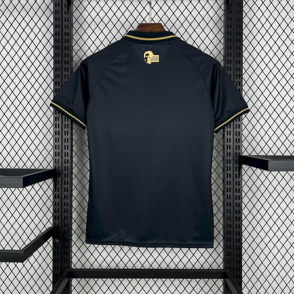 Estoril Praia Sports Group Shirt + Ayrton Senna 25/26 - Men's Black Fan Shirt
