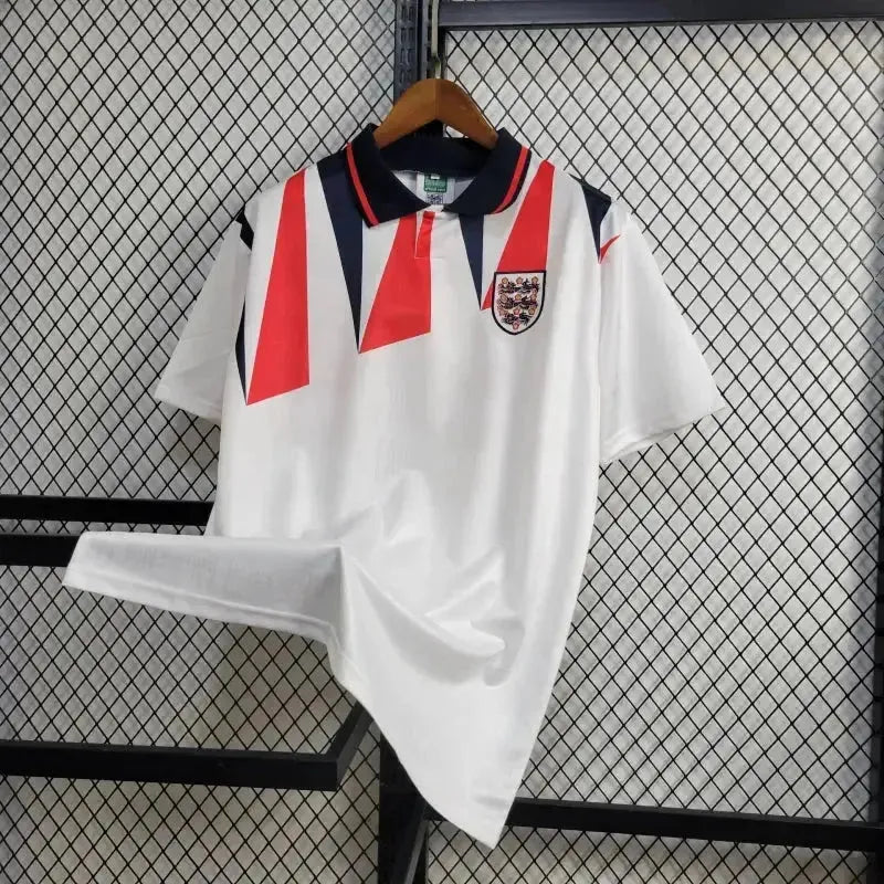 Camisa Inglaterra Retrô Home 1992 - Torcedor Masculina Branca - Netmantos