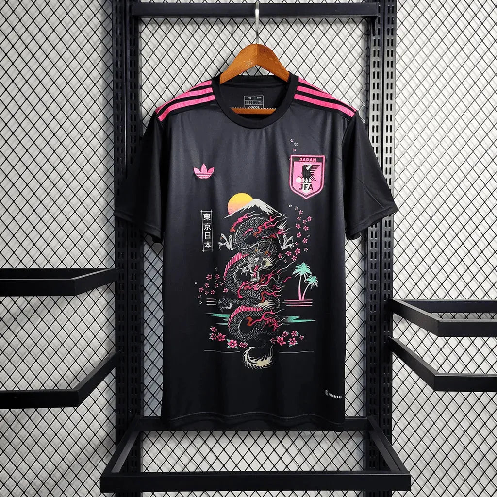 Camisa Japão Edição Especial 23/24 - Torcedor Masculina Preta e Rosa - Netmantos