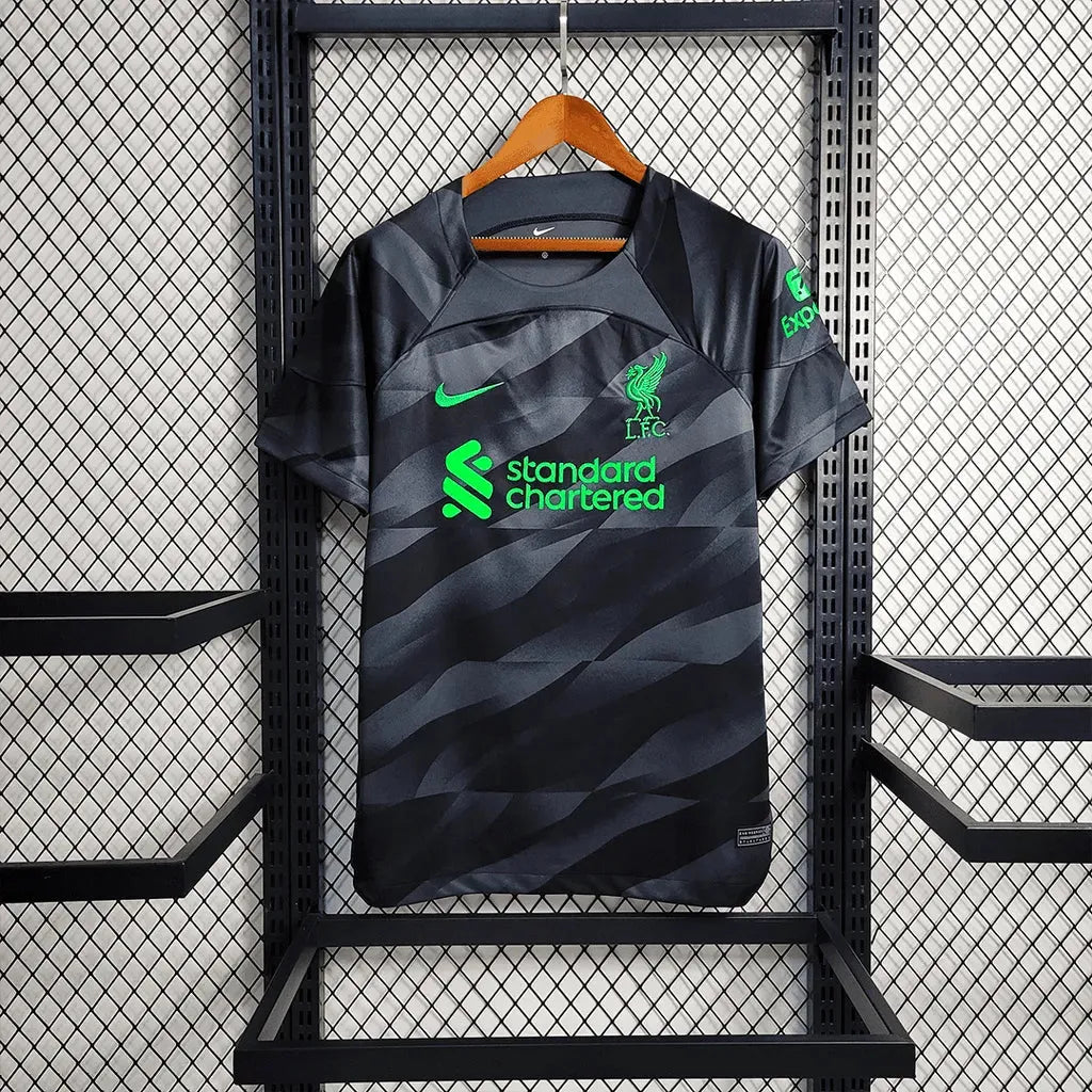 Camisa Liverpool Goleiro 23/24 - Torcedor Masculina Preta e Verde - Netmantos