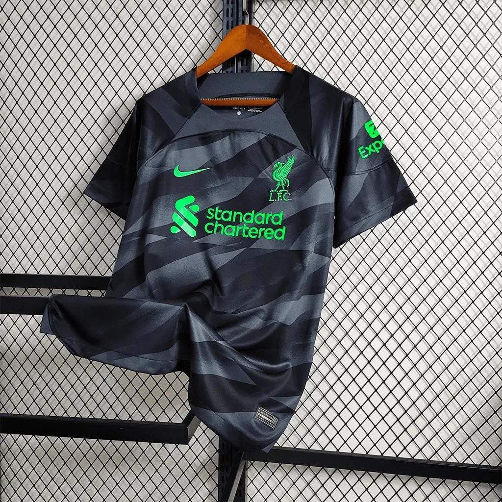 Camisa Liverpool Goleiro 23/24 - Torcedor Masculina Preta e Verde - Netmantos