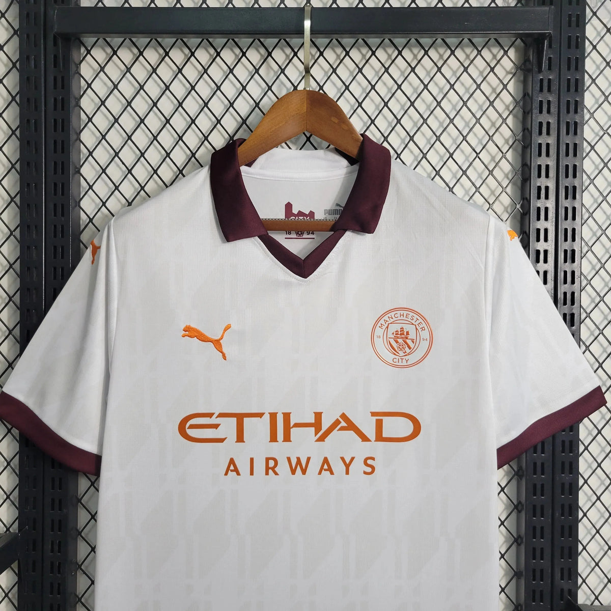 Camisa Manchester City Away 23/24 - Torcedor Masculina Branca e Laranja - Netmantos