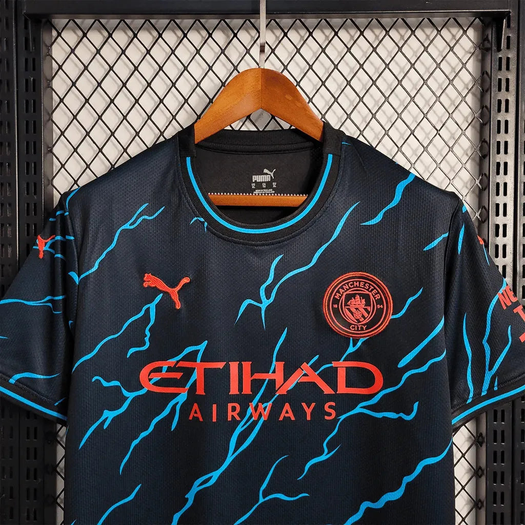 Camisa Manchester City Treino 23/24 - Torcedor Masculina Preta e Azul - Netmantos