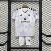 Manchester United Away Shirt 25/26 - Kids Fan White and Purple