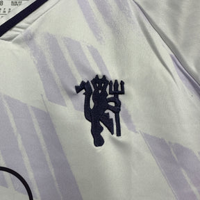 Manchester United Away Shirt 25/26 - Kids Fan White and Purple