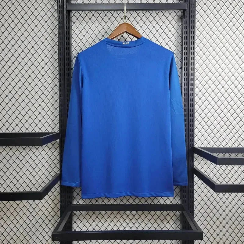Camisa Manchester United Away Retrô 2008/09 - Torcedor Masculina Azul Manga Longa - Netmantos