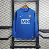 Camisa Manchester United Away Retrô 2008/09 - Torcedor Masculina Azul Manga Longa - Netmantos