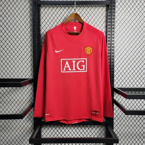 Camisa Manchester United Home Retrô 2007/08 - Torcedor Masculina Vermelha Manga Longa - Netmantos