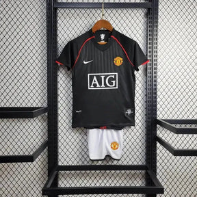 Camisa Manchester United Retrô Away 2007/08 - Torcedor Infantil Preta - Netmantos
