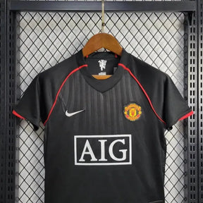 Camisa Manchester United Retrô Away 2007/08 - Torcedor Infantil Preta - Netmantos