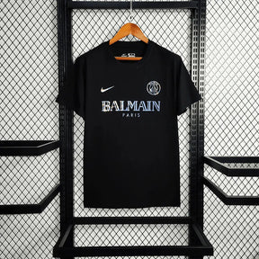 Camisa PSG Refletiva 23/24 - Torcedor Masculina BALMAIN Preta - Netmantos