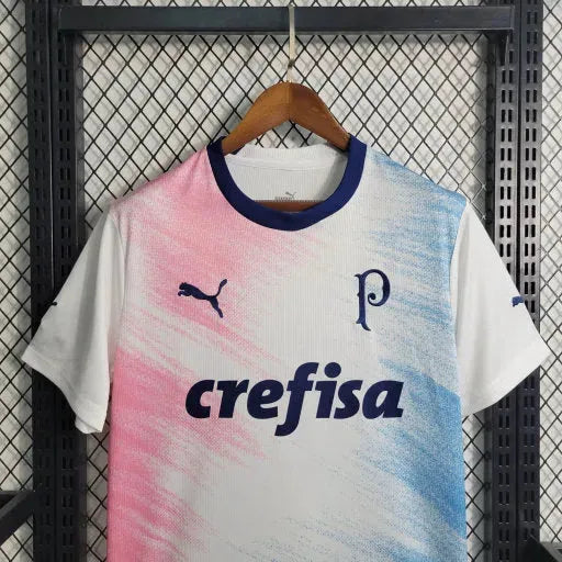 Camisa Palmeiras Edição Comemorativa 23/24 - Torcedor Masculina Branca, Azul e Rosa - Netmantos