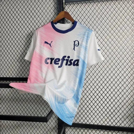 Camisa Palmeiras Edição Comemorativa 23/24 - Torcedor Masculina Branca, Azul e Rosa - Netmantos