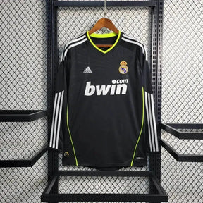 Camisa Real Madrid Away Retrô 2010/11 - Torcedor Masculina Preta e Verde Manga Longa - Netmantos