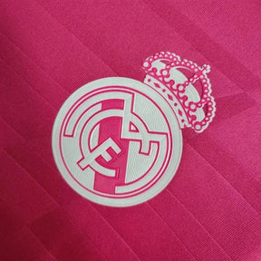 Camisa Real Madrid Away Retrô 2014/15 - Torcedor Masculina Rosa Manga Longa - Netmantos