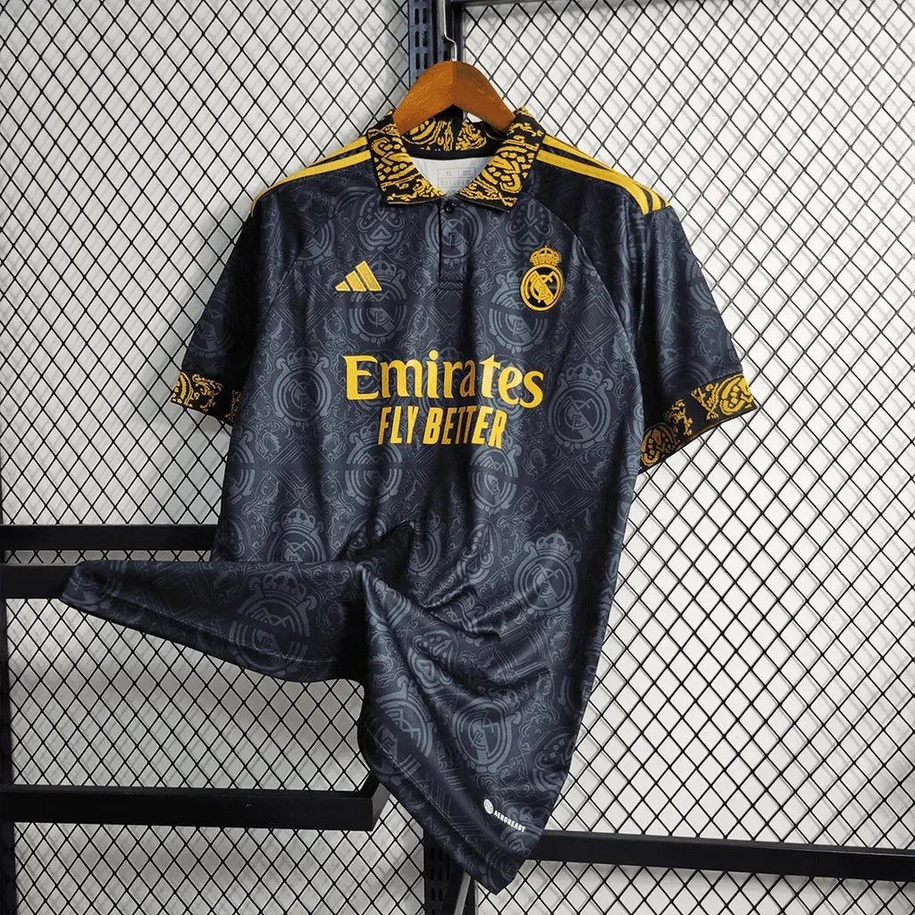 Camisa Real Madrid Concept 23/24 - Torcedor Masculina Preta - Netmantos