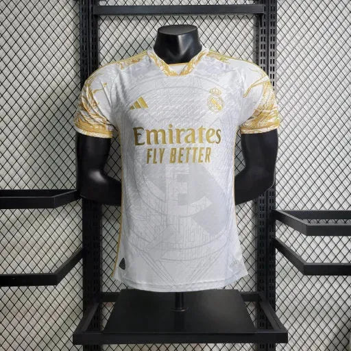 Camisa Real Madrid Edição Especial 23/24 - Jogador Masculina Branca e Dourada - Netmantos