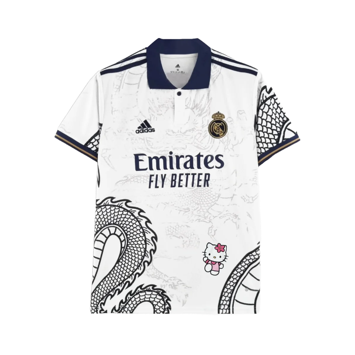 Real Madrid Hello Kitty Chinese Dragon 24/25 Shirt - Men's White Fan Shirt