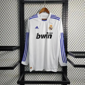 Camisa Real Madrid Home Retrô 2010/11 - Torcedor Masculina Branca Manga Longa - Netmantos