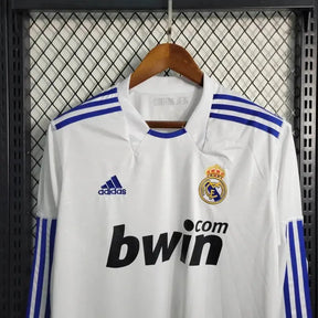 Camisa Real Madrid Home Retrô 2010/11 - Torcedor Masculina Branca Manga Longa - Netmantos