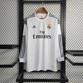 Camisa Real Madrid Home Retrô 2013/14 - Torcedor Masculina Branca Manga Longa - Netmantos