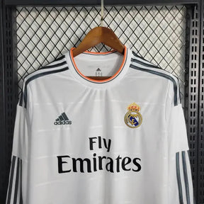 Camisa Real Madrid Home Retrô 2013/14 - Torcedor Masculina Branca Manga Longa - Netmantos