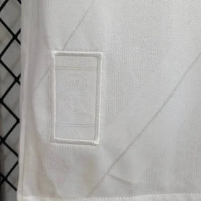 Camisa Real Madrid Home Retrô 2017/18 - Torcedor Masculina Branca e Azul Manga Longa - Netmantos
