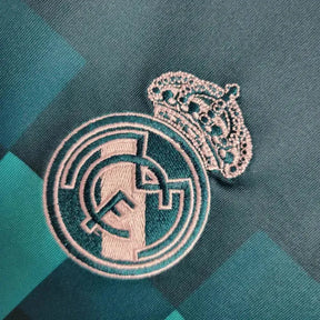 Camisa Real Madrid Retrô 2017/18 - Torcedor Masculina Azul Manga Longa - Netmantos